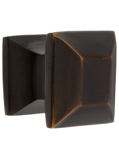 Small Mission Cabinet Knob - 3/4 inch Square in Oil Rubbed Bronze.